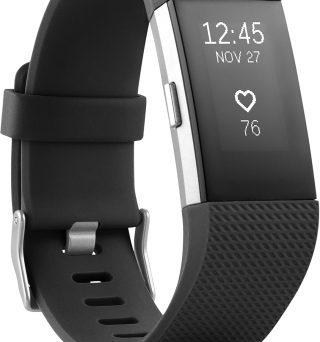 Fitbit Charge 2 Heart Rate + Fitness Wristband, Black, Large (US Version), 1 Count