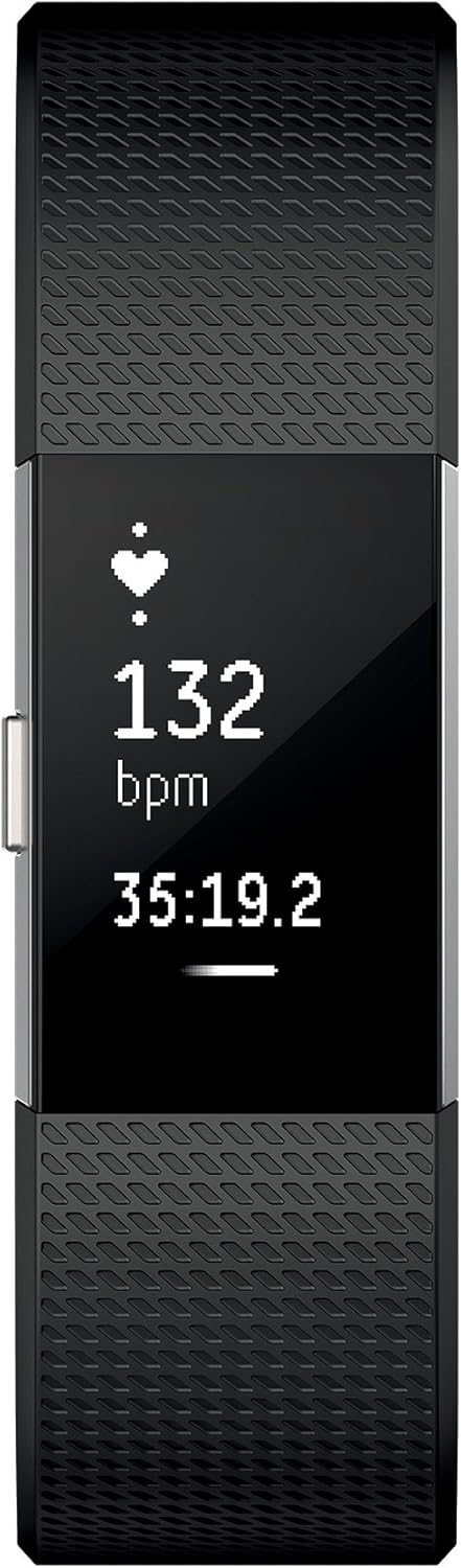 Fitbit Charge 2 Heart Rate + Fitness Wristband, Black, Large (US Version), 1 Count - Image 3